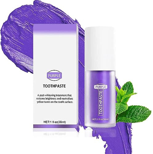 Blanchiment Dentaire Violet-Blanchiment Dentaire Professionnel Dentifrice Violet 30ml-Dentifrice Blanchissant Violet- Dents Blanches Violet