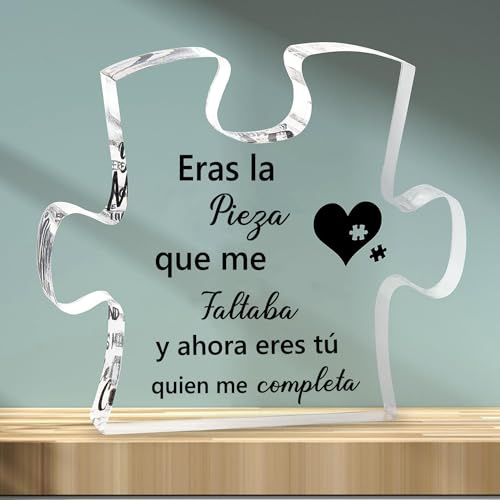 FANAOREN San Valentin Regalos Mujer Hombre, Regalo Pareja, Placa Acrílica en Forma de Puzzle, Regalo Aniversario Pareja, Regalos Navidad, Regalo Novia Novio Esposa Esposo Enamorados