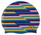 Arena Print 2 Unisex Silikon-Schwimmkappe für Erwachsene, Damen und Herren, Schwimmzubehör für intensives Training, Bequeme, rutschfest, für langes Haar, Rennstreifen