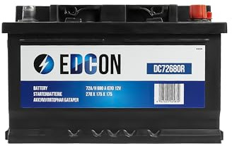 EDCON DC72680R Autobatterie 12V – 72Ah – 680A – Starterbatterie – Bleisäure Ca/Ca Technologie