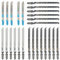 HUAREW 25 pièces Jeu de Lames de Scie Sauteuse, Lames de Scie Sauteuse à Queue en T avec Coffret de Rangement, Accessoires pour Scies Sauteuses pour le Bois, le Plastique et le Métal