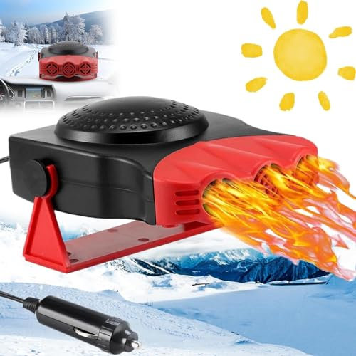 Diane Car Heater Portable,2025 New Upgrade 12V 150W Fast Heating Car Defroster Windshield Heater,2-in-1 Automobile Cigarette Lighter Heater & Cooling Fan for All Cars