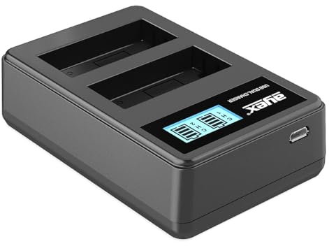 ayex USB Dual Ladegerät Kompatibel mit Fujifilm NP-W235 Akkus für zB X-T4 X-T5 X-H2 X-H2S GFX 50S II GFX 100 S Lädt per USB-C zB an Laptop & Powerbank mit LCD-Ladestandanzeige
