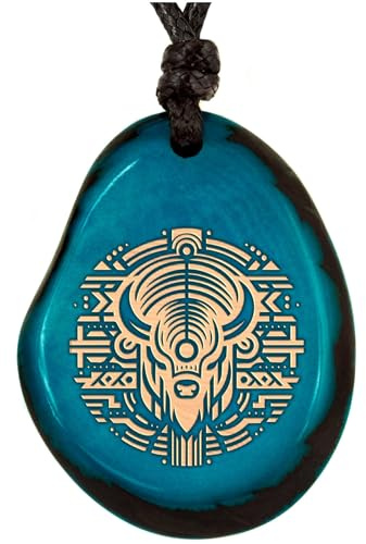 Amarumi Pendentif fait à la main en noix de Taguan - Symbole de joie de vivre, d'harmonie et d'attachement naturel - Bijoux indiens
