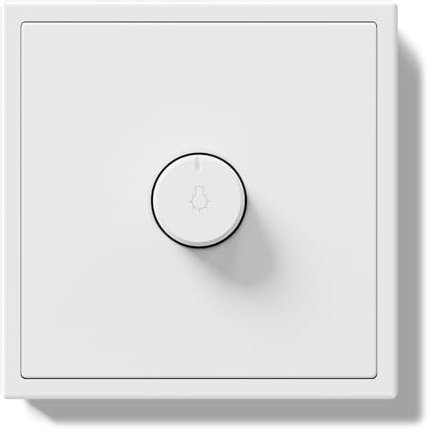 BSEED LIFE - Interruttore dimmer con telaio in PC, 80 x 80 mm, interruttore girevole da 500 W, da incasso, interruttore a LED dimmerabile, per lampade a incandescenza e LED dimmerabili, colore: Bianco