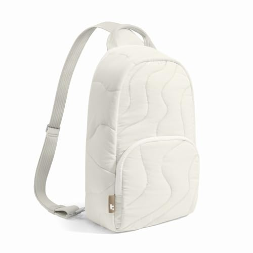 tomtoc 10L Mochila Bandolera Mujer Sling Crossbody, Bolso Bandolera Mujer Acolchado, Pequeña Bolsa para iPad 11 Pulgadas, Nintendo Switch 2, Ligera Puffer Daypack de Viaje para Uso Diario