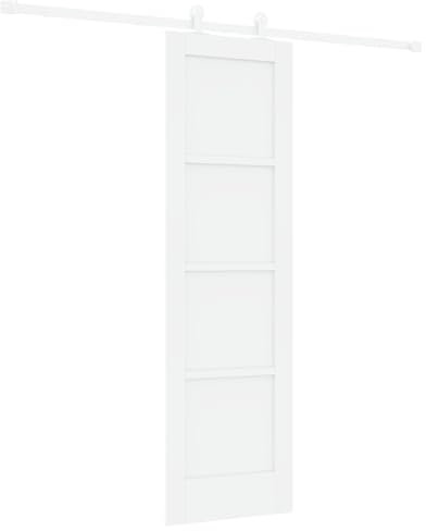 vidaXL Puerta Corredera Orkdal 61 X 198.5 cm Madera Maciza de Pino Blanca Ajustable Moderna Interior con Juego de Herrajes Separación de Habitaciones Acabado Mate