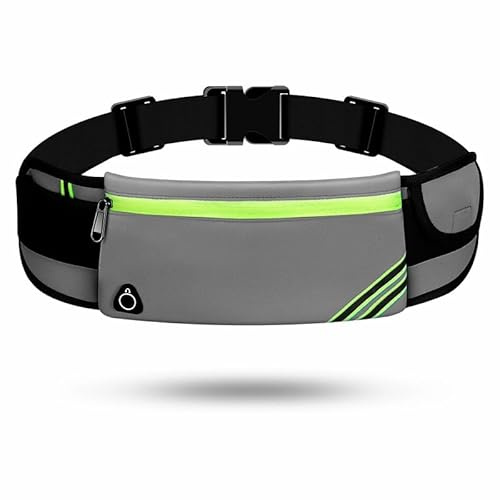 Lauftasche Jogging Wasserdicht, Laufgürtel für Handy, Läufer-Hüfttasche für Damen und Herren, Großer Kapazität Sportgürtel Verstellbarem Running Belt zum Radfahren (Grau)