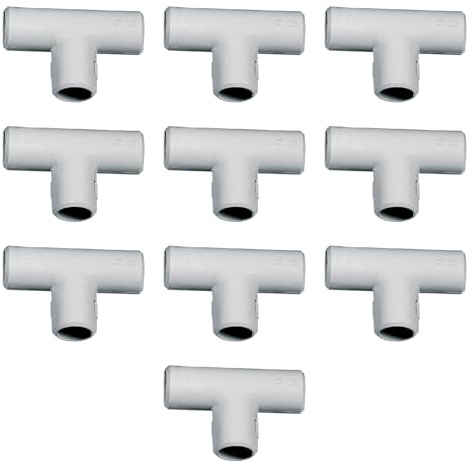 10 raccordi a T per tubi rigidi, ⌀16mm, ispezionabile, in PVC rigido, IP40, antipolvere, uso interno, per impianto elettrico, cavi elettrici, PVC, alta resistenza, derivazione