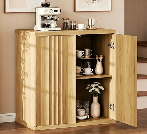 LVSOMT Moderne Sideboard Holz, 85cm Hoch Buffetschrank