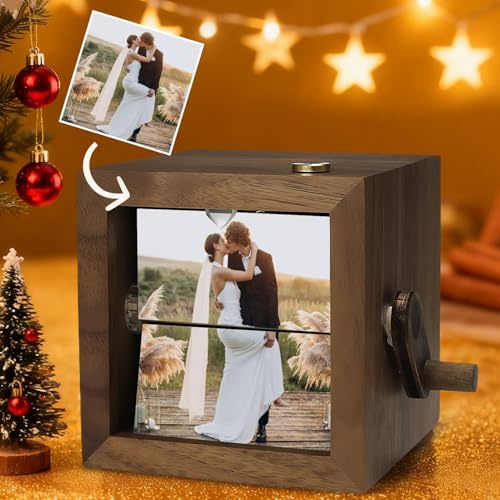 Custom Motion Flip Light Box Custom-Made, Customized Romantic Hand Crank Flip Photo Album, Creative Love Box For Wedding Couple