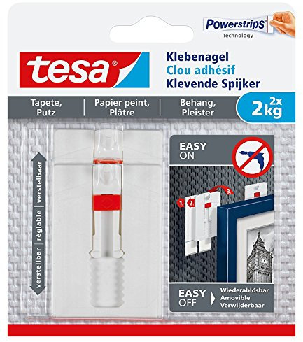 tesa Klebenagel, Weiss, 2 kg / 3er Pack = 6 Nägel, 6