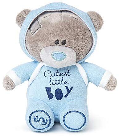 Me to You Tiny Tatty Teddy 'Cutest Little Boy' Bear in Blue Baby Grow - Official Collection