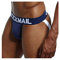 6 Farben Sexy Herren Jockstrap Baumwoll Slips Männer Sexy Unterwäsche Rückenfreies Gesäß Herren Strings Schwule Unterwäsche (M, Navy blau)