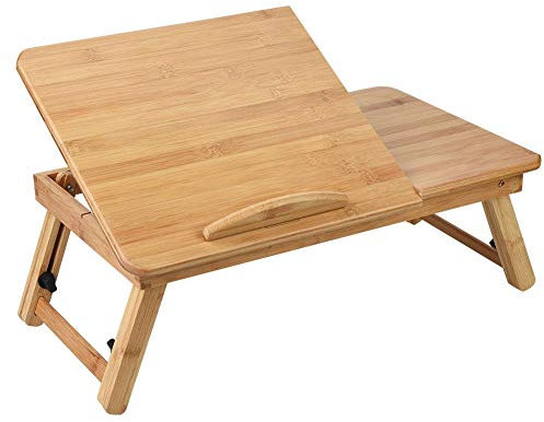 Estink Tavolino da Letto per PC, Vassoio Regolabile in Altezza e Inclinazione, Scrivania Portatile Pieghevole, 50x30cm