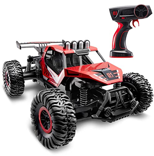 ANTAPRCIS Ferngesteuertes Auto, 50 Minuten Spielzeit RC Flitzer Auto mit 2 Batterien, 1:16 RC Car Geländewagen Off-Road Auto, Geschenk für Kinder 6-12 Jahre Anfänger