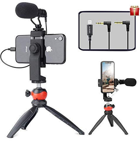 EACHSHOT Video Microphone Mic for Camera Canon, Nikon, Sony A7III A6500 A6400 A6300, Panasonic GH5 GH4, GoPro Mic Adapter, iPhone Vlog Vlogger w/ 3.5mm TRRS TRS Cable