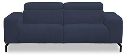 DOMO Collection Cunelli 2 Sitzer, Sofa mit Rückenfunktion, Garnitur mit Relaxfunktion, dunkelblau, 208x104x79 cm
