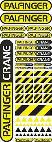 24/7stickers Modellbau Komplett Set 1:14-1:16 Aufkleber PALFINGER WEDICO Decal - RC Truck Zugmaschine Radlader Raupe LKW