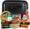 Gift for Smokers Raw Rolling Tray Matt Black 27.5 x 17.5 cm + Raw Ashtray + THE BOAT Anti-Odor Canister + Raw KingSize Organic, Black and Classic Paper + Tips + Cone + Stickers