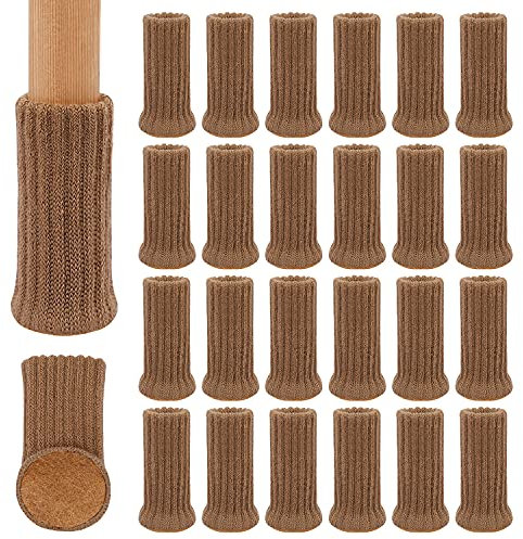 24Pcs Calcetines para Patas de Silla y Mesa, Elásticos Protectores de Pata de Madera Gruesa, Muebles Tapa de Cubre-Antideslizante & Antiarañazos, Almohadillas para Muebles de Punto de 1 a 2