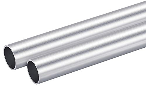 sourcing map 2 Stück 6063 Aluminium Rundrohr 25mm Außendurchmesser Alurohr 22mm Innendurchmesser Aluminiumrohre 200mm Länge Aluprofil Rohr Aluminiumstange Rund Hohler Aluminium Profil Rohre