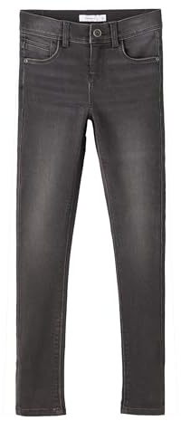 NAME IT Mädchen Nkfpolly Dnmtasis buks Noos Hose, Dark Grey Denim, 152 EU