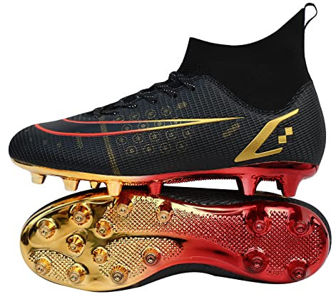 BLBK Botas de fútbol Unisex Profesionales Zapatos de fútbol para Hombre al Aire Libre niños Banda Alta para césped Artificial Adecuado AG competición Zapatos de Entrenamiento niños