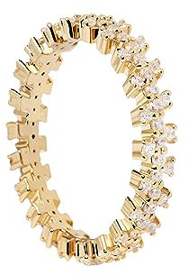 PdPaola Damen-Damenring 925er Silber Zirkonia 52 Gold 32020766