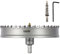 Mollom (180mm | 7-1/16) Scie cloche en carbure pour usage intensif avec 2 forets pilotes, coupe l'acier inoxydable, l'acier doux, le fer, le cuivre, le laiton et le plastique