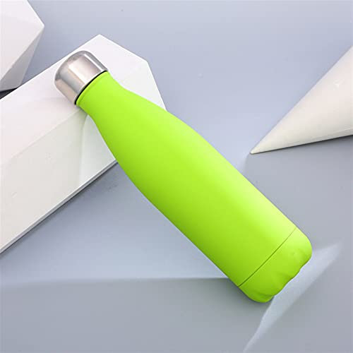 WERWER Logo Thermos Custom Bottle para Botellas de Agua Frasco de vacío Aislado de Doble Pared Copa de Acero Inoxidable Deportes al Aire Libre Botellas (Capacity : 500ml, Color : Green)