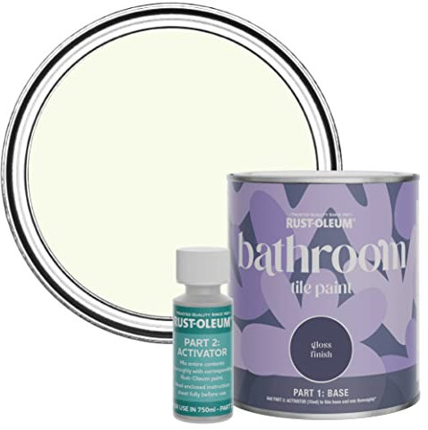 Rust-Oleum Green Water-Resistant Bathroom Tile Paint in Gloss Finish - Apple Blossom 750ml