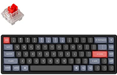 Keychron K6 Pro QMK/VIA Kabellose mechanische Tastatur, individuell programmierbare Makros, Hot-Swap-fähiger Keychron K Pro Roter Schalter, US-Layout, Aluminiumrahmen, RGB-Hintergrundbeleuchtung