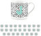 Purely Home Letter Initial Personalised Mugs - Spotty Alphabet Bone China Coffee/Tea Cups (J)