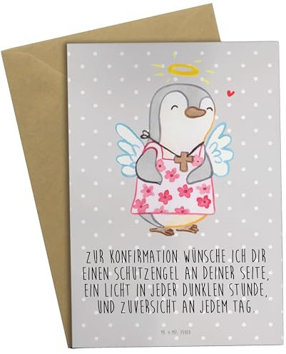 Mr. & Mrs. Panda Grußkarte Pinguin Konfirmation - Geschenk, Jugendweihe, Klappkarte, Einladungskarte, Schutzengel, Zuversicht, Konfirmation Geschenk,