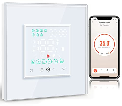 BSEED Smart Alexa Thermostat, Elektrische Fußbodenheizung Thermostat, Programmierbare Thermostat für 16A Elektroheizung, Heizungsthermostat, Kompatibel mit Alexa und Google Home Weiß (Hub unbenötigt)