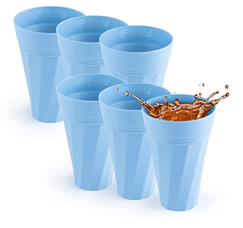 frats selbstkühlende Mehrwegbecher 6er Set blau (je 300ml) | Der Partybecher mit Kühlsystem - Kühlen ohne Eiswürfel, wiederverwendbar, stabil und belastbar | Für jede Party geeignet