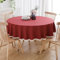BHOMTY Runde Tischdecke aus Baumwollleinen, geeignet für Esstische, Kaffeetische, maschinenwaschbar, Rot, Durchmesser 160 cm