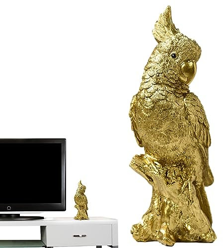 Facynde Papageienstatue aus Kunstharz,Harz Papagei Ara Figur | Handbemalte realistische Figur, Vogelstatuen, Kakadu-Skulptur für leichtes Luxus-Harz-