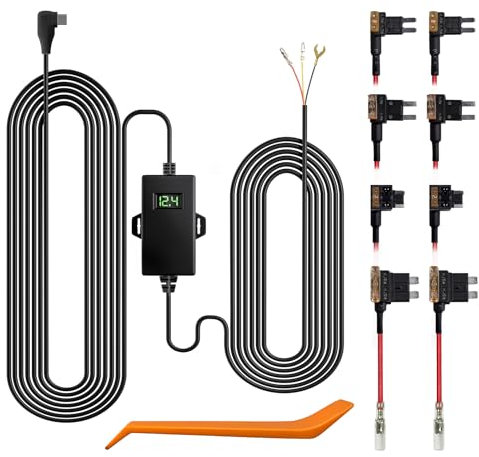 WOLFBOX Acc Hardwire Kit für G840S/G930/G850/G900/G840H, Nicht geeignet für D07, Typ-C-Hardwire-Autoladegerätkabel-Kit für Dash-Kameras mit Batterie-Entladungsschutz