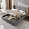Boxspringbett Polsterbett 180x200CM mit Lattenrost & Großer Stauraum, Doppelbet mit Hydraulische Funktion & Kopfteil, Bettunterseite ist mit einem schmutzabweisenden schwarzen Vliesstoff, (Grau)