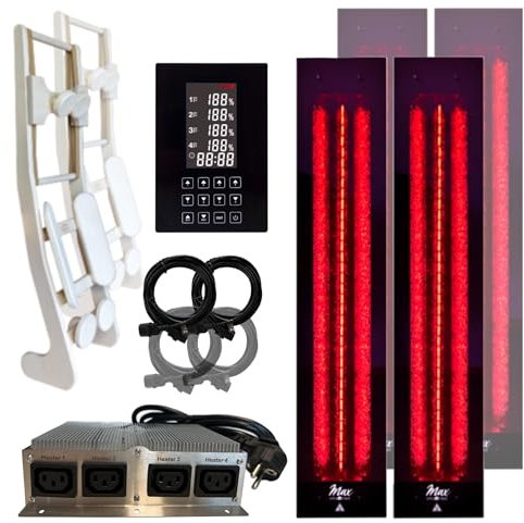 SET frameless InfraROTmed MAX© Tiefenwärmestrahler + Steuerung icon 4 TOUCH, Infrarotstrahler für Sauna und Infrarotkabine, Vollspektrumstrahler (2x500W + 2x750W + S + 2xLehne)