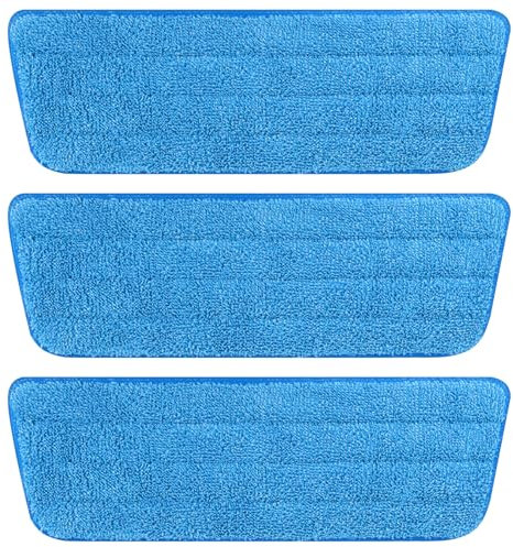 3 Pack Microfiber Reusable Mop Pads for Bona Mop, Wet/Dry Floor Cleaning Refill Mop Pads, Spray Mop Hard Wood Floor Mop Pads Refills, Machine Washable Power Mop Pads Replacement