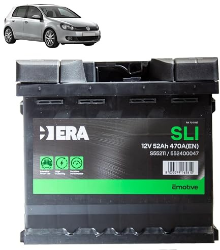 Batteria 50Ah per Volkswagen Golf 6 1.2 1.4 1.6 benzina 2009-2014