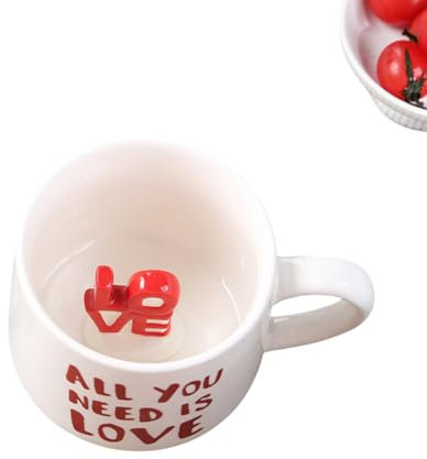 FASHION YO 3D Unicorn Coffee Mug Cup, 400ML Funny Cartoon Rainbow Figurine Novelty Coffee Tea Milk Mug Cup, Xmas Birthday Gifts for Kids Girls Women (3D Love)