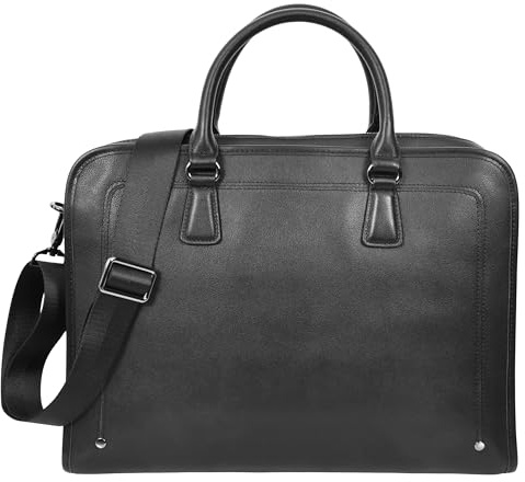 Echtleder Crossbody Aktentasche Organizer Umhängetasche Belmont Schwarz, Schwarz , Large
