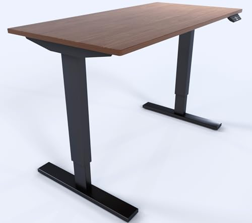 Bisley Home Tisch, Metall, Gestell 333 schwarz Platte 008 Lincoln walnuss, Medium