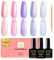 YSUVIN UV Nagellack Pearl, 5 Farben Rosa Blau Lila Weiß Shimmer Pearl Effect Spirale Gel Nagellack mit Stick den Kreis, Thread Shell Gellack Soak-Off UV für DIY Nail Art Maniküre Salon, 8ML