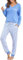 Vlazom Pyjama Femme Hiver Ensembles de Pyjama à Manche Longue Col en V Vêtements de Nuit à Carreaux Chaud Long，A-Bleu Clair，L