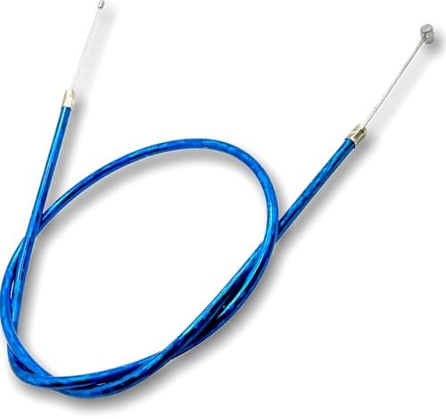 Red Circles Blue Mini Moto Throttle Cable - 70cm Long, Compatible with Most 47cc & 49cc Minimotos/Dirt Bikes, Durable Design for Smooth Acceleration and Reliable Performance.
